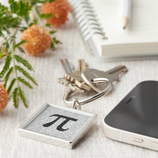 Original black number pi day mathematical symbol キーホルダー (側面)