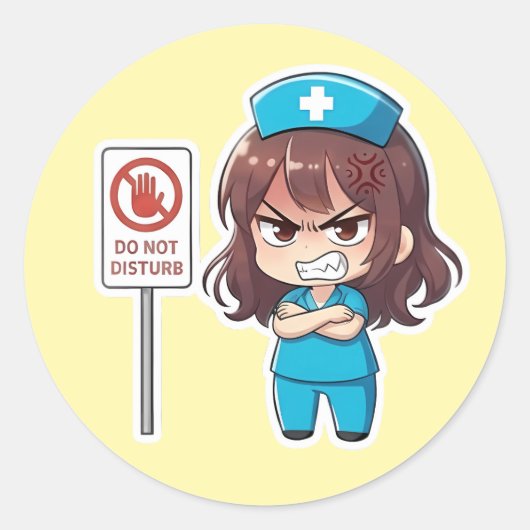 Original Chibi Nurse 2.0 - Focus Mode ラウンドシール (正面)
