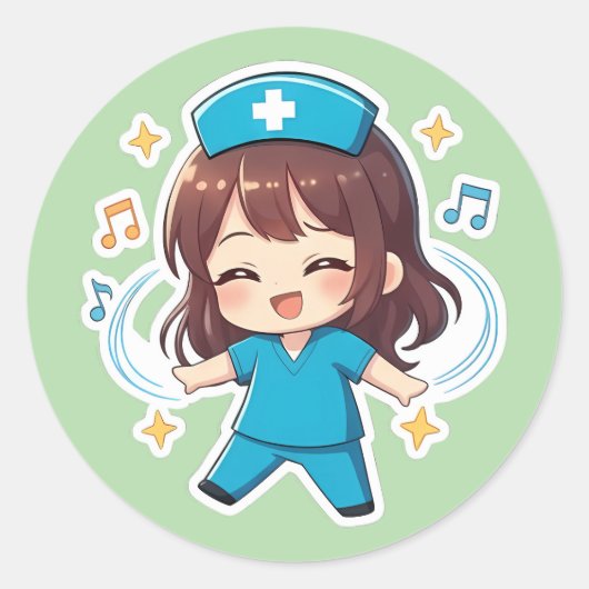 Original Chibi Nurse 2.0 - Pulse of Joy ラウンドシール (正面)