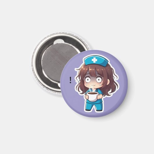 Original Chibi Nurse 2.0 - Total Burnout マグネット (正面/裏面)