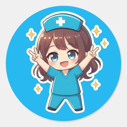 Original Chibi Nurse 2.0 - Victory Spirit ラウンドシール (正面)