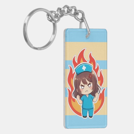 Original Chibi Nurse 3.0 - Angry キーホルダー (正面左)