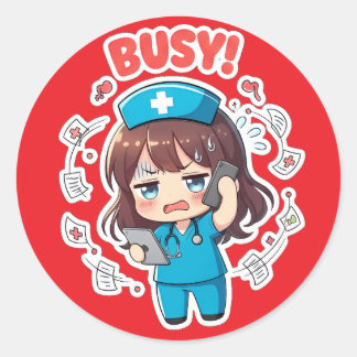 Original Chibi Nurse 3.0 - Busy ラウンドシール