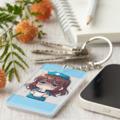 Original Chibi Nurse - Coffee with Tired キーホルダー (正面右)