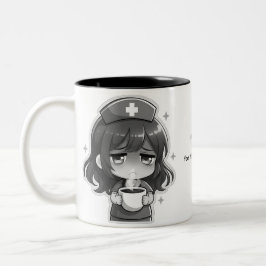 Original Chibi Nurse - Coffee with Tired ツートーンマグカップ