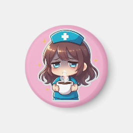 Original Chibi Nurse - Coffee with Tired マグネット