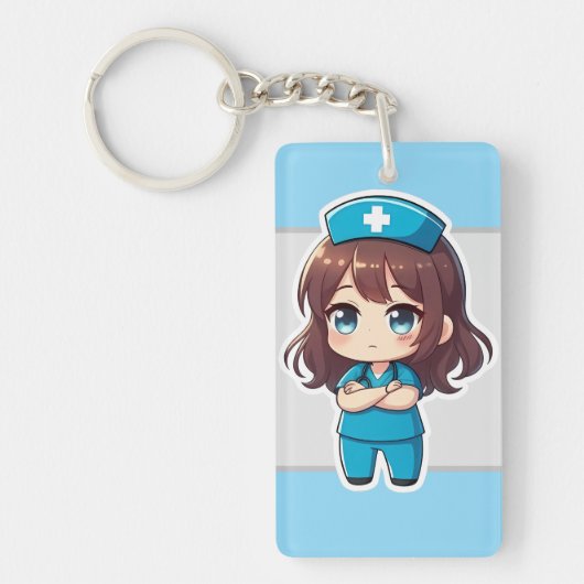 Original Chibi Nurse - Professional Calm キーホルダー (正面)