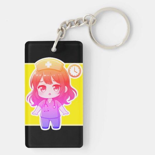 Original Chibi Nurse - Racing Against Time キーホルダー (裏面)