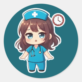 Original Chibi Nurse - Racing Against Time ラウンドシール