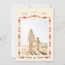 original christmas watercolor botanicals photo シーズンカード