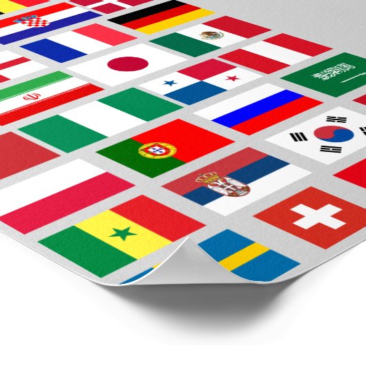 Original FOOTBALL SOCCER TEAM FLAGS 2018 pattern ポスター (角)