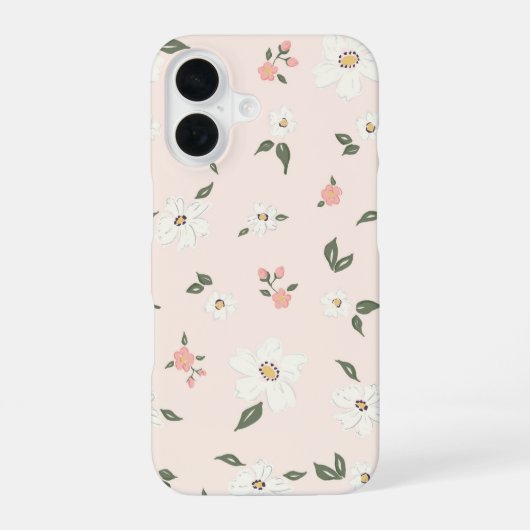 Original hand-drawn floral pattern iPhone case 16ケース (裏面)