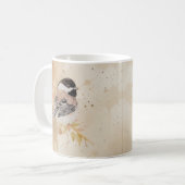 Original Hand Painted Watercolor Chickadee Bird コーヒーマグカップ (正面左)