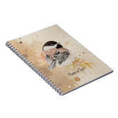 Original Hand painted Watercolor Chickadee Bird ノートブック (右側)