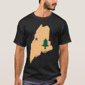Original Maine State Flag Northern New England Dir Tシャツ (正面)