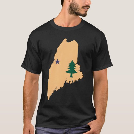 Original Maine State Flag Northern New England Dir Tシャツ (正面)