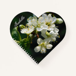 Original Plum Art Heart Personalized Notebook ノートブック