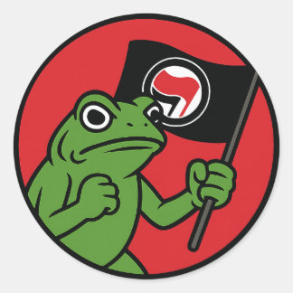 Original Portland Frog Sticker Decal: Anti Fascist ラウンドシール