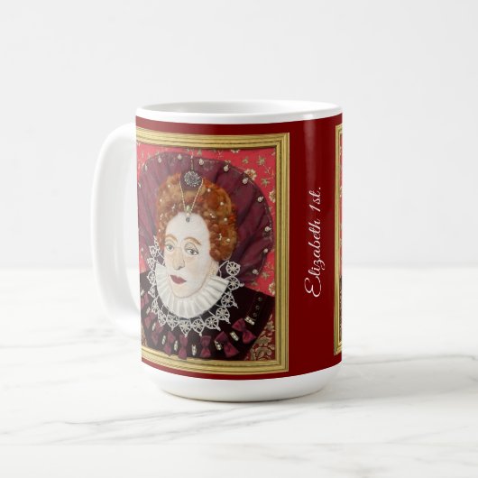 Original portrait of Elizabeth 1st. コーヒーマグカップ (正面左)