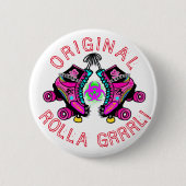 Original Rolla Grrrl Roller Derby Button Pin 缶バッジ (正面)