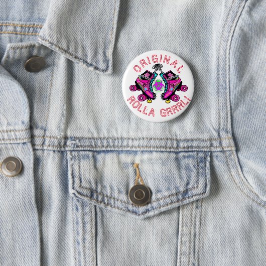 Original Rolla Grrrl Roller Derby Button Pin 缶バッジ (インサイチュ)