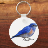 Original sketch of a blue bird (bluebird) キーホルダー (正面)