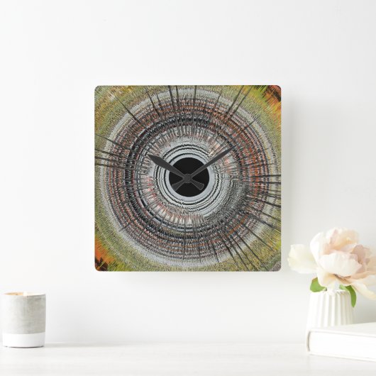 Original spin art スクエア壁時計 (ホーム)