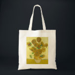 Original Sunflowers by Van Gogh トートバッグ<br><div class="desc">Sunflowers (original title, in French: Tournesols) is the name of two series of still life paintings by the Dutch painter Vincent van Gogh. The first series, executed in Paris in 1887, depicts the flowers lying on the ground, while the second set, made a year later in Arles, shows a bouquet...</div>