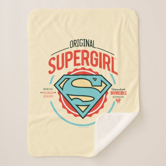 Original Supergirl Vintage Logo Badge シェルパブランケット (正面)