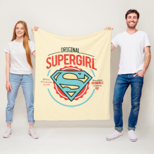 Original Supergirl Vintage Logo Badge フリースブランケット