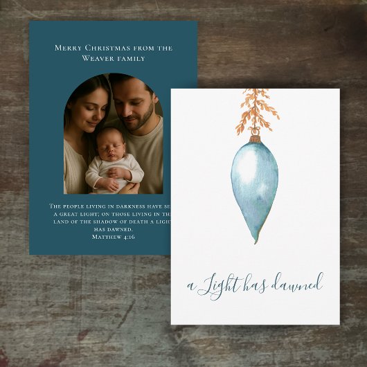 Original Watercolor Christian Christmas Photo シーズンカード