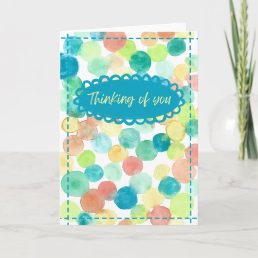 Original Watercolor Dots “Thinking of You" カード (正面)