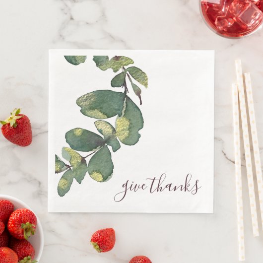 Original Watercolor Greenery Custom Thanksgiving (インサイチュ)