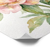 Original Watercolor Painting: "Blushing Peony Bloo ポスター (角)