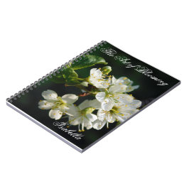 Original White Plum Blossom Art Spiral Notebook ノートブック