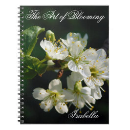 Original White Plum Blossom Art Spiral Notebook ノートブック