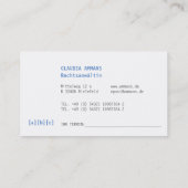 Originelle Visittenkarte mit blau 名刺 (裏面)