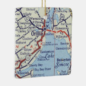 Orillia ONヴィンテージマップ セラミックオーナメント (右)