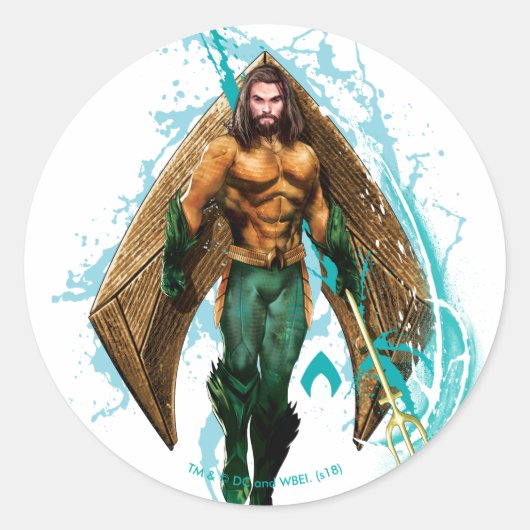 Orin With Aquaman Logo Aquaman |の王子 ラウンドシール (正面)