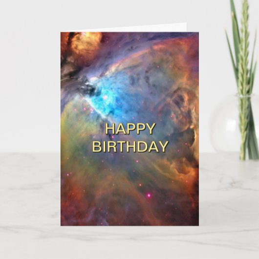 Orion Nebula Out of This World Space Birthday 5x7 カード (正面)
