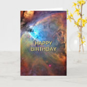 Orion Nebula Out of This World Space Birthday 5x7 カード (黄色い花)