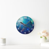 Orion Nebula shimmering blue NASA ラウンド壁時計 (ホーム)