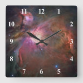 Orion Nebula White Numbers スクエア壁時計 (正面)