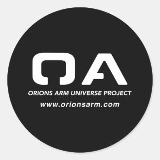 Orion's Arm Universe Project Plain Black Sticker ラウンドシール