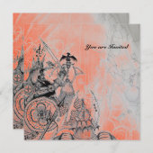 ORK WAR、白黒赤 招待状 (正面/裏面)