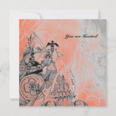 ORK WAR、白黒赤 招待状 (正面)