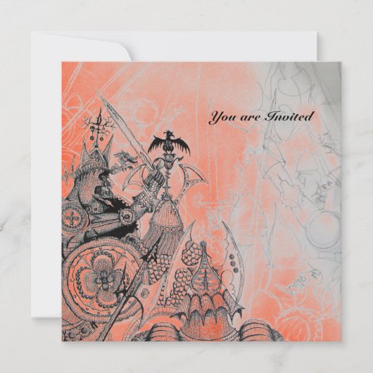 ORK WAR、白黒赤 招待状 (正面)