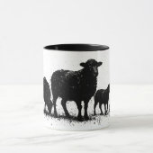 Orkney Sheep — Ink Silhouette Flock マグカップ (中央)