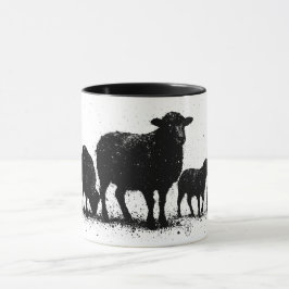Orkney Sheep — Ink Silhouette Flock マグカップ