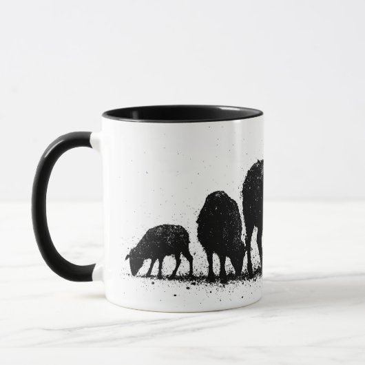 Orkney Sheep — Ink Silhouette Flock マグカップ (左)